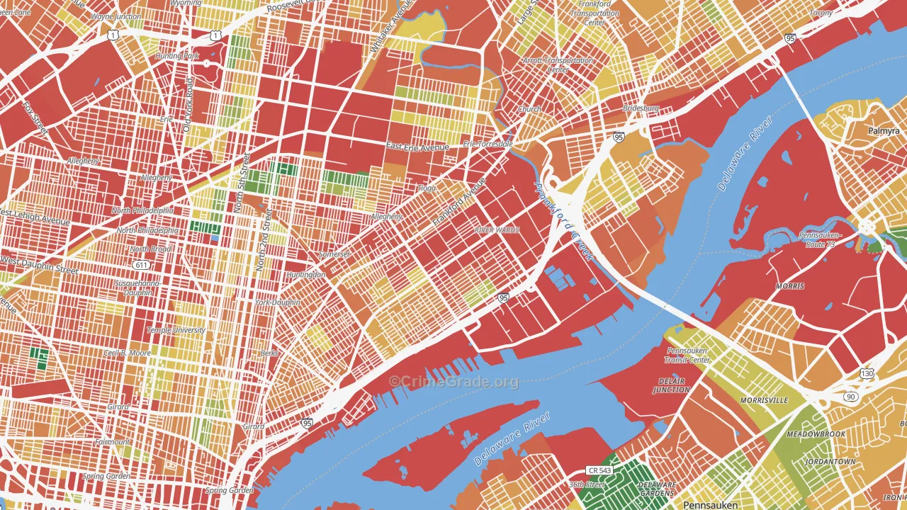 Richmond, Philadelphia, PA Map of Theft Rates