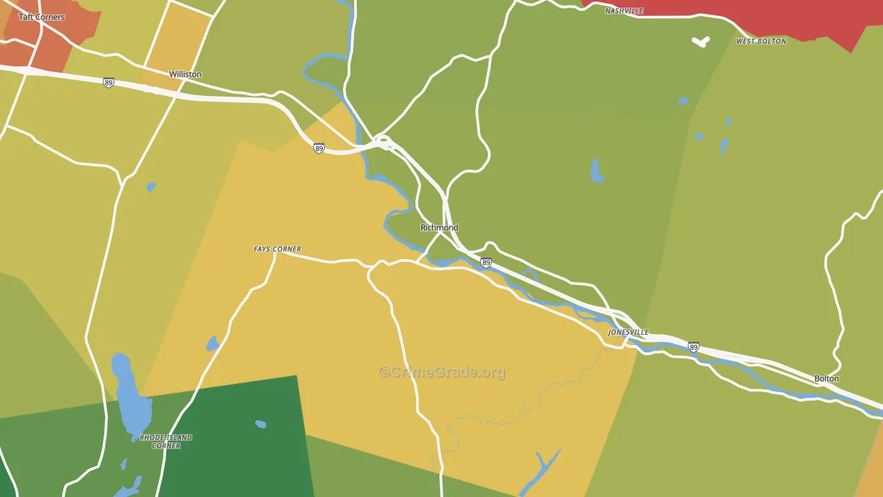 Richmond, VT Map of Theft Rates