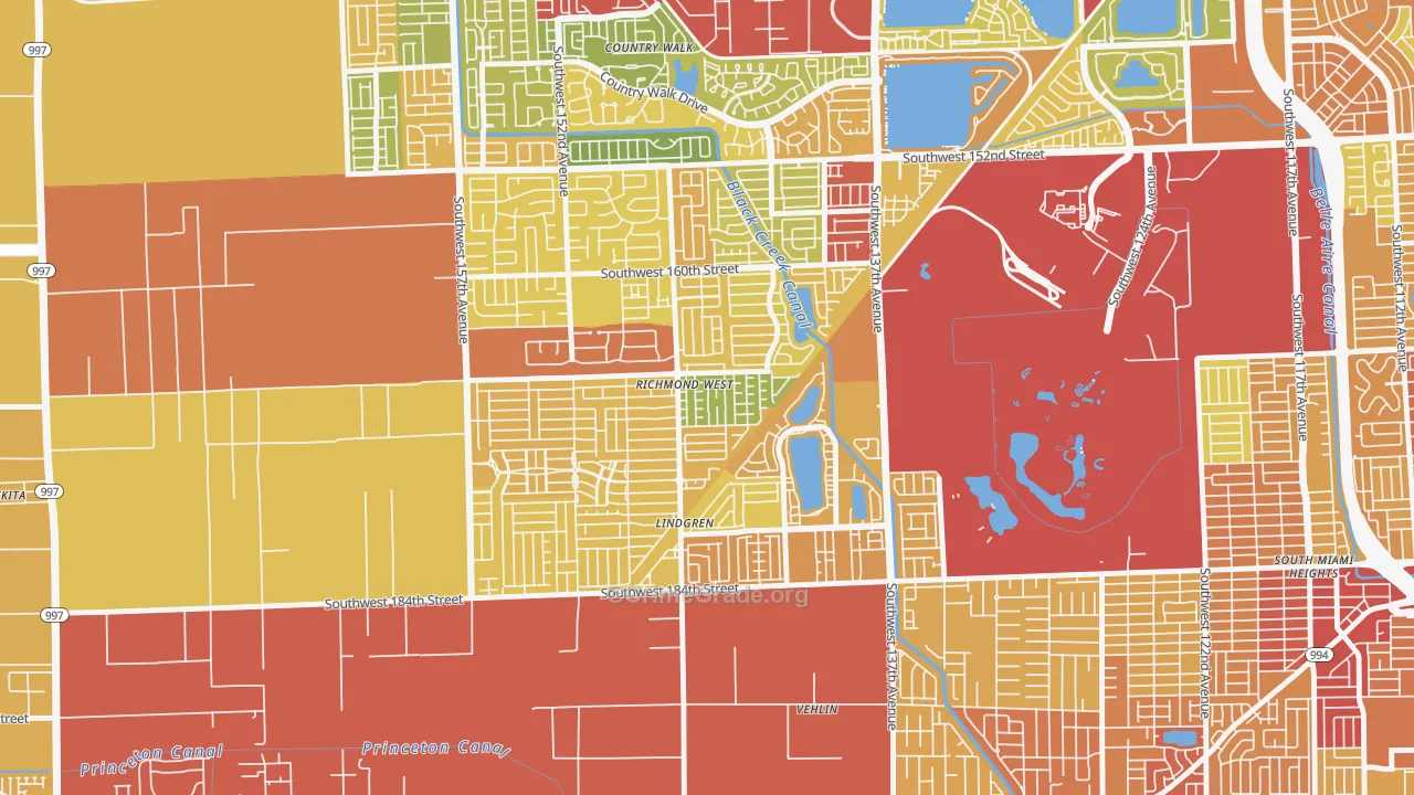 Richmond West, FL Map of Theft Rates