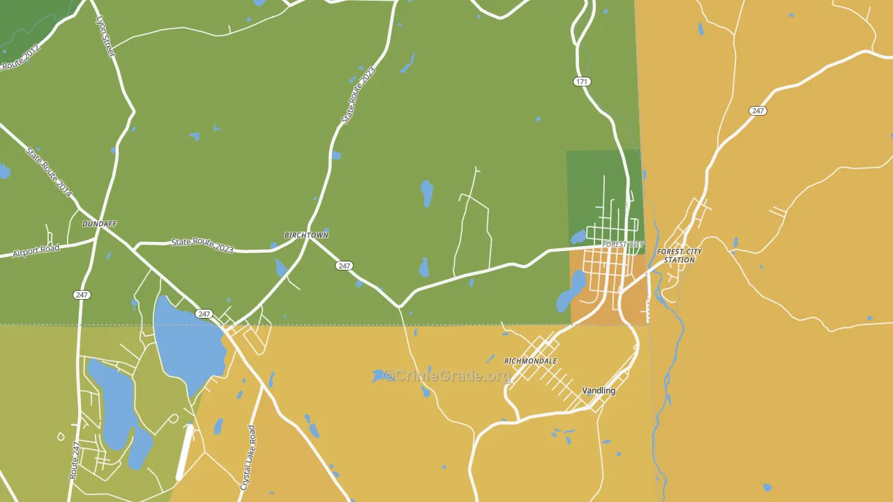 Richmondale, PA Map of Theft Rates