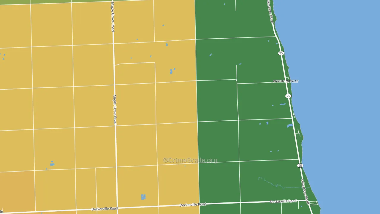Richmondville, MI Map of Theft Rates