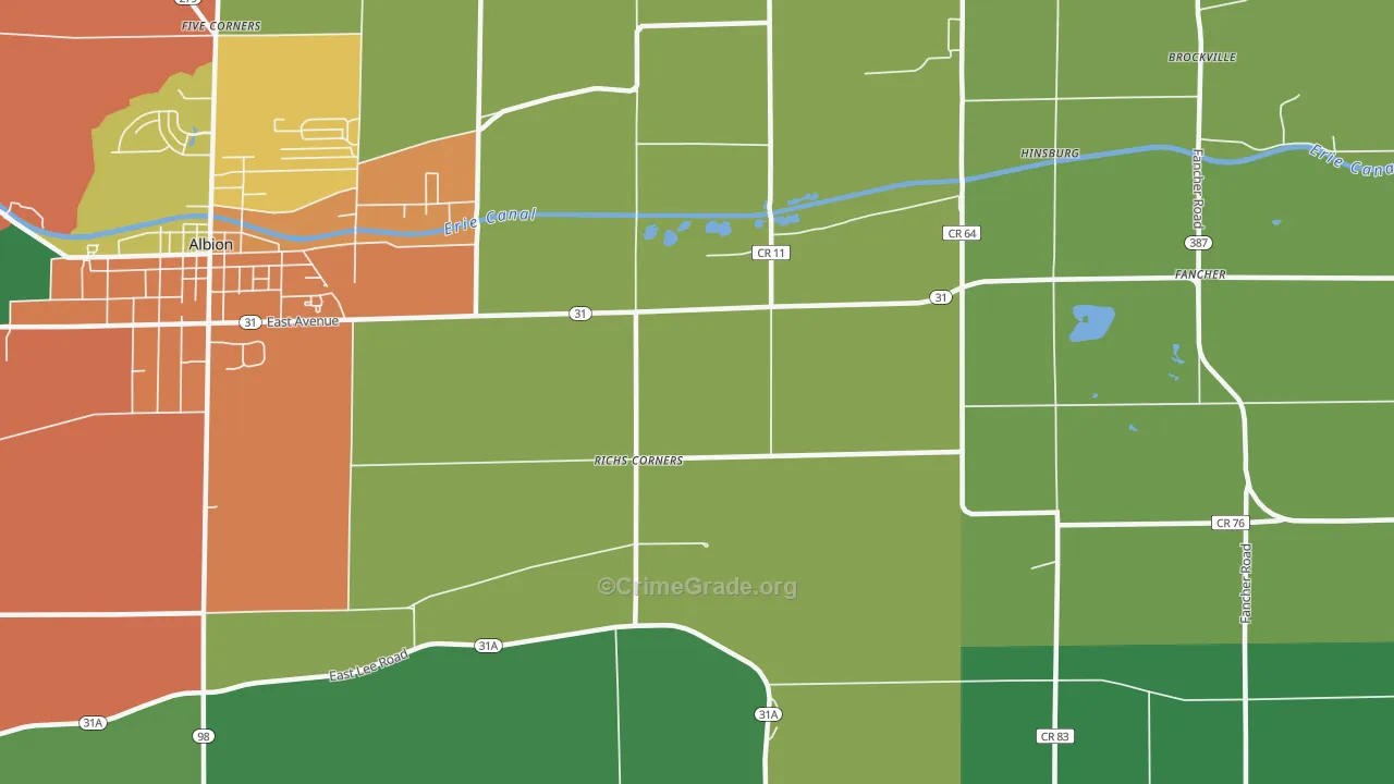 Richs Corners, NY Map of Theft Rates