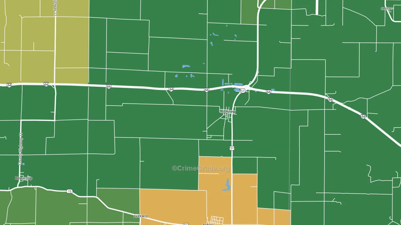 Richview, IL Map of Theft Rates
