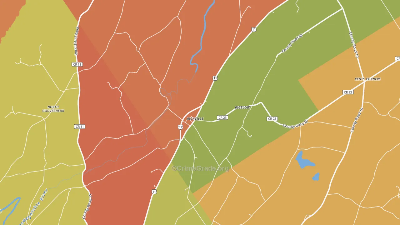Richville, NY Map of Theft Rates