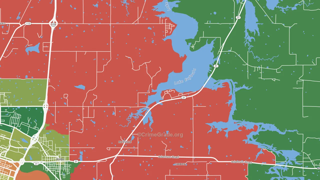 Richville, OK Map of Theft Rates