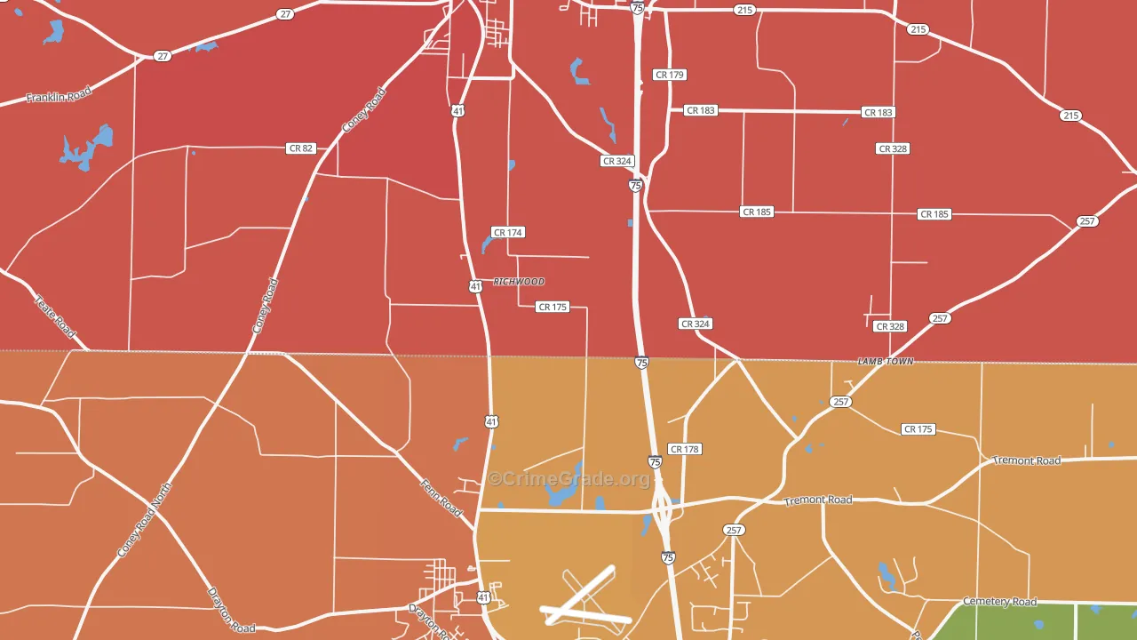 Richwood, GA Map of Theft Rates