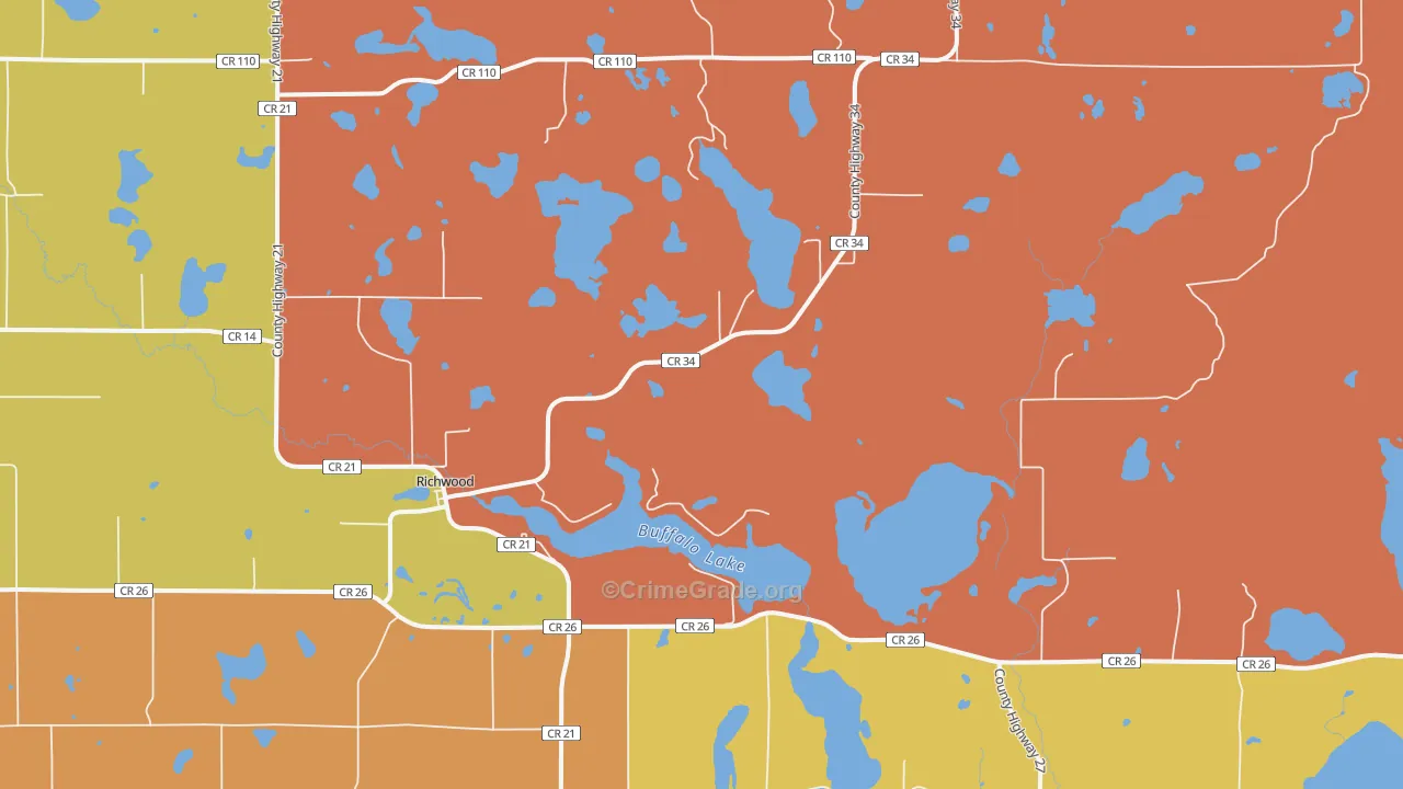 Richwood, MN Map of Theft Rates