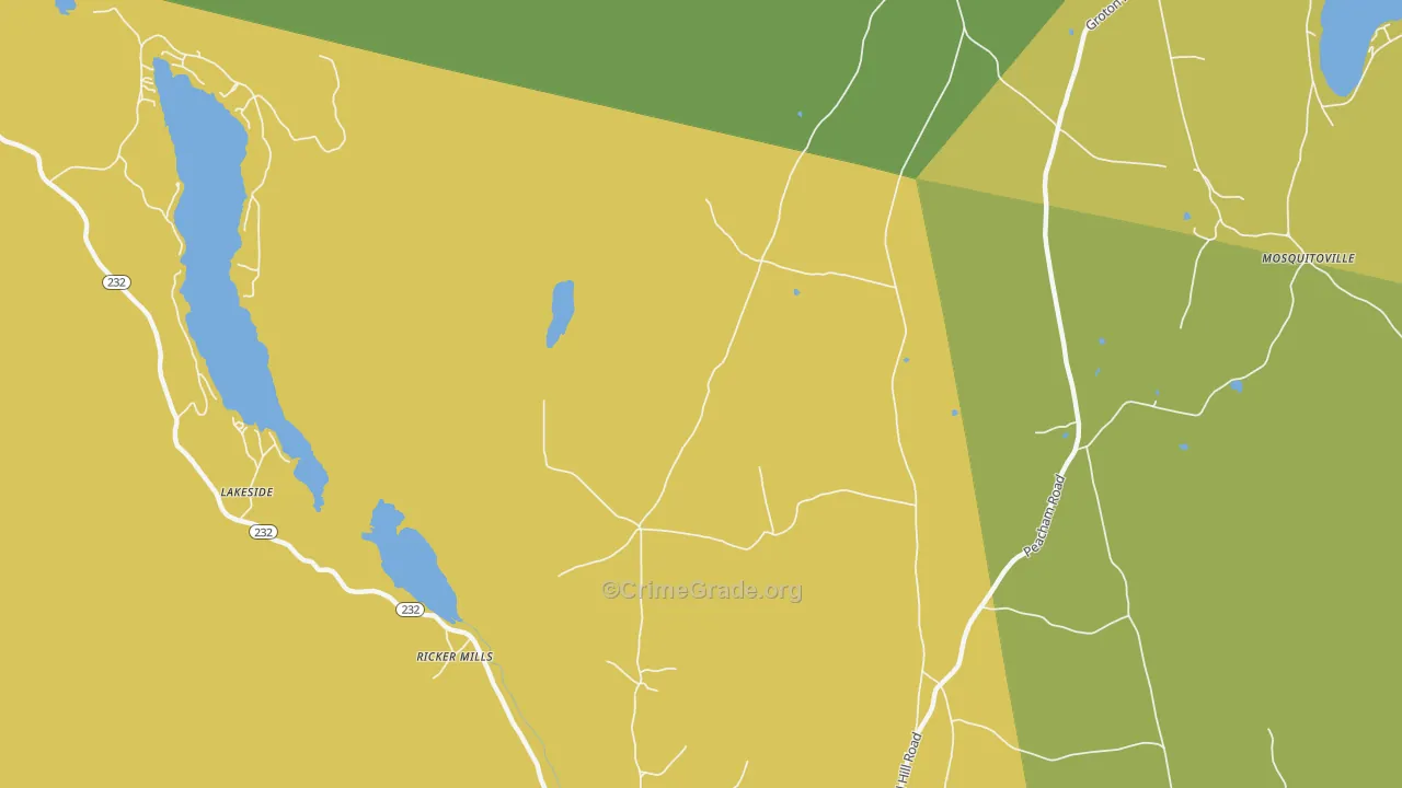 Ricker Mills, VT Map of Theft Rates