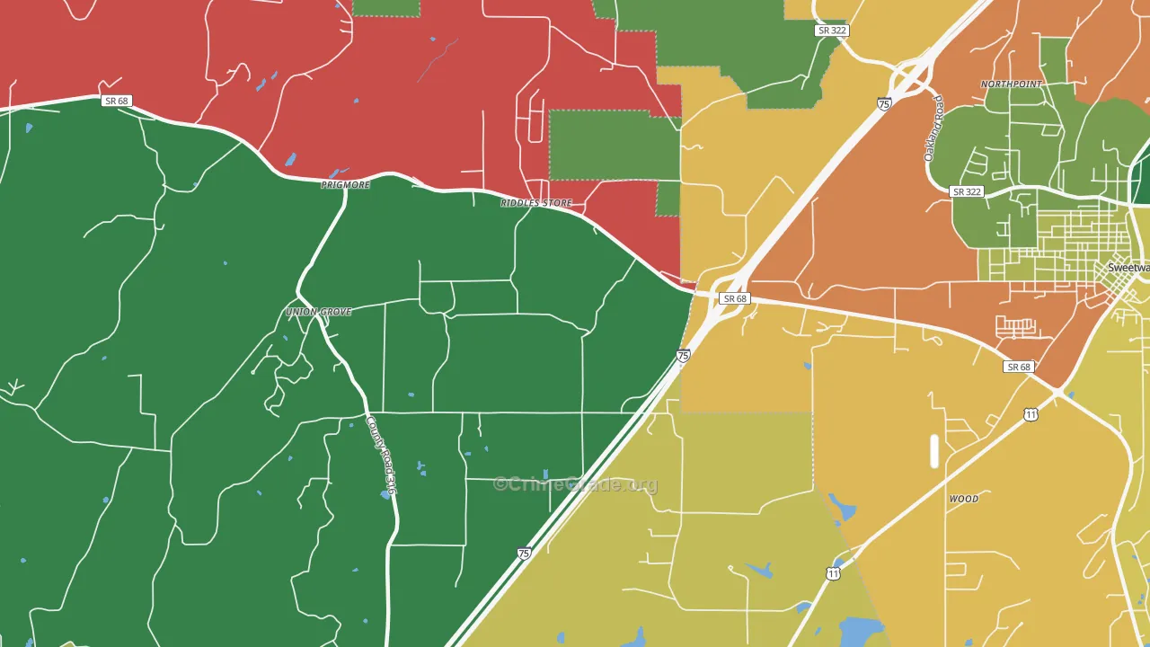 Riddles Store, TN Map of Theft Rates