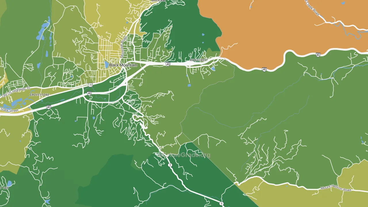 Ridgecrest, NC Map of Theft Rates