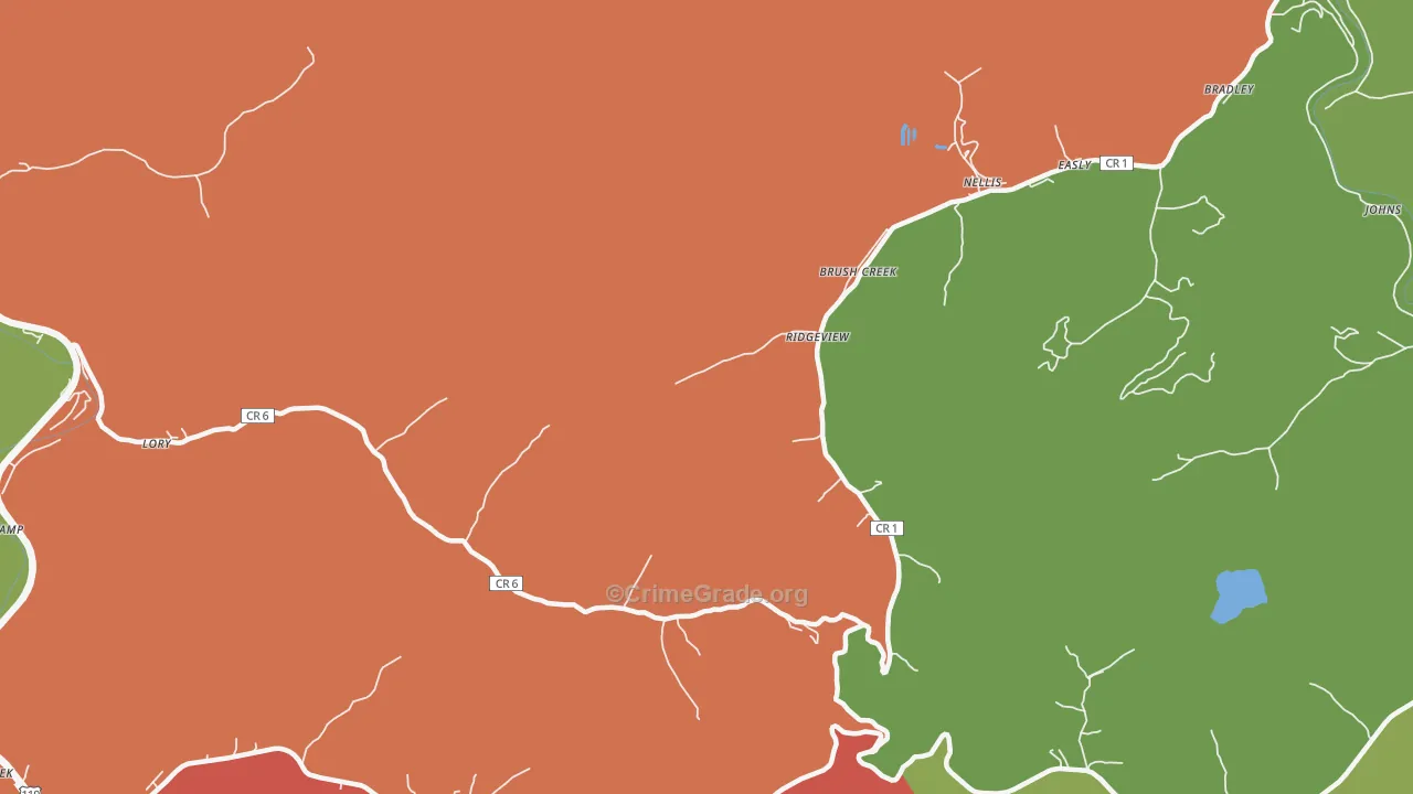 Ridgeview, WV Map of Theft Rates