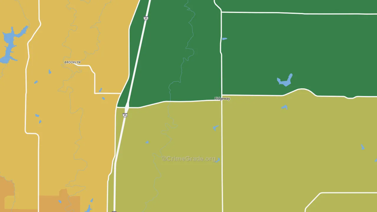 Ridgeway, MO Map of Theft Rates
