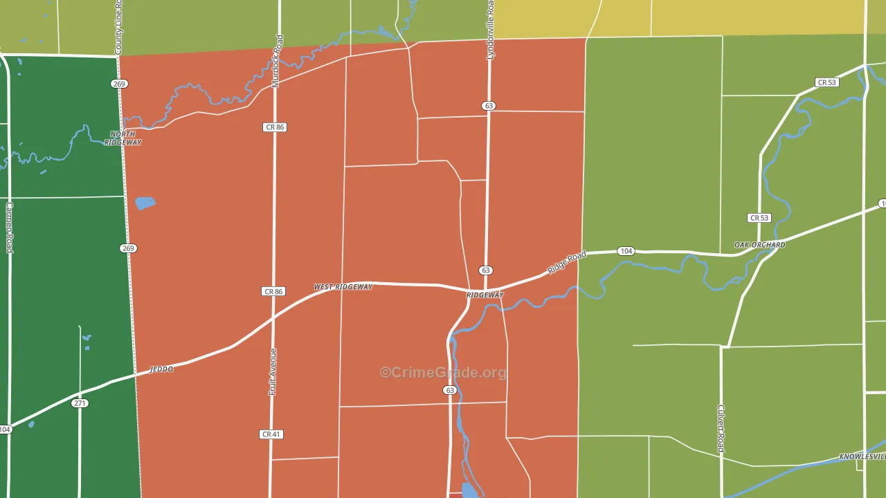 Ridgeway, NY Map of Theft Rates