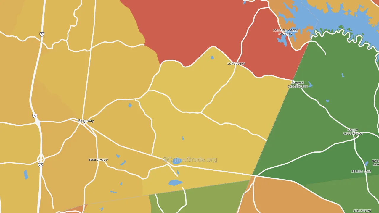 Ridgeway, SC Map of Theft Rates
