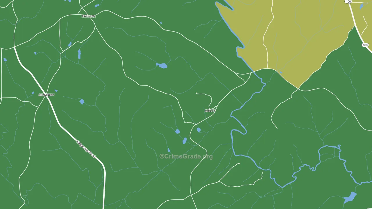 Ridley, GA Map of Theft Rates