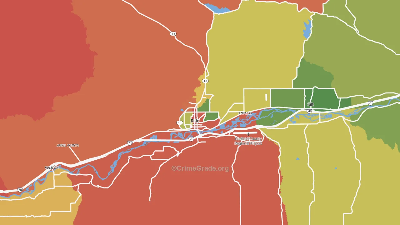 Rifle, CO Map of Theft Rates