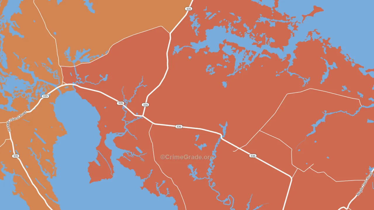 Riggins Corner, MD Map of Theft Rates