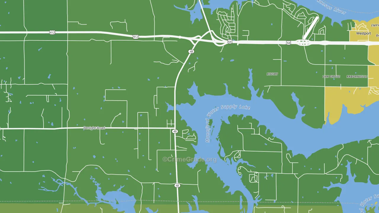 Rigsby, OK Map of Theft Rates