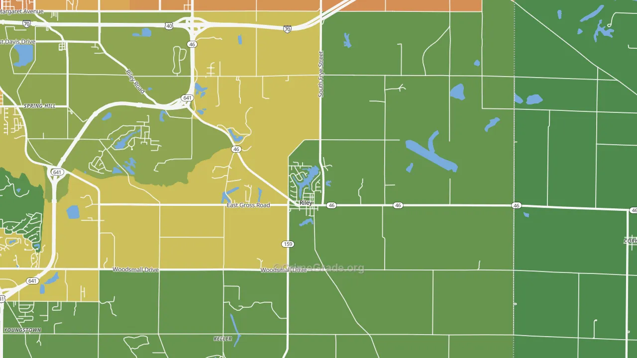 Riley, IN Map of Theft Rates