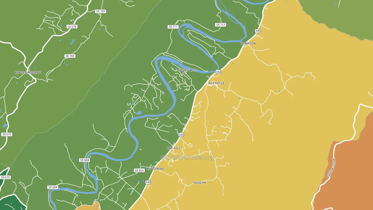 Rileyville, VA Map of Theft Rates
