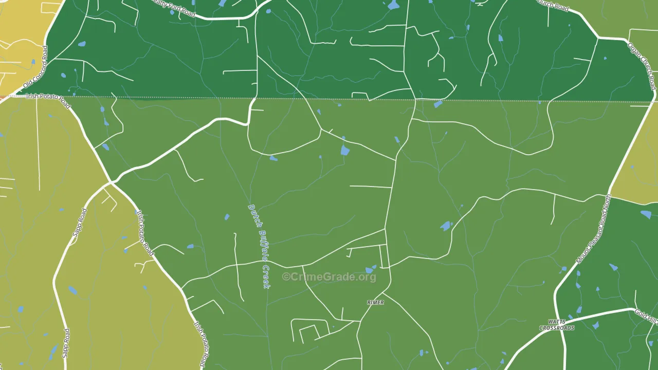 Rimer, NC Map of Theft Rates