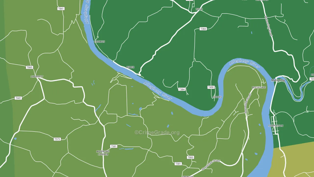 Rimer, PA Map of Theft Rates