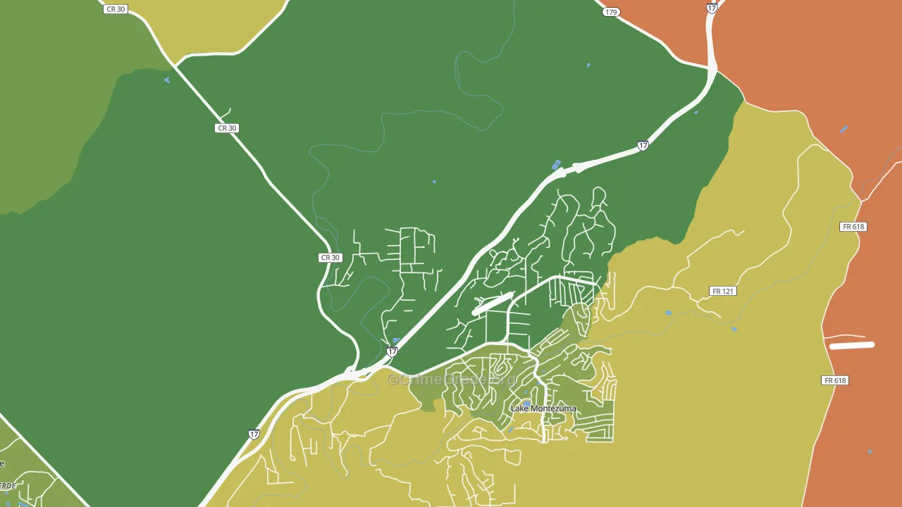 Rimrock, AZ Map of Theft Rates