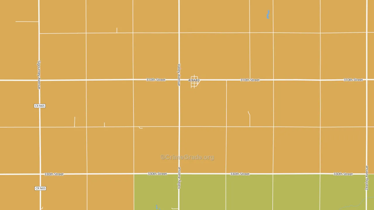 Rinard, IA Map of Theft Rates