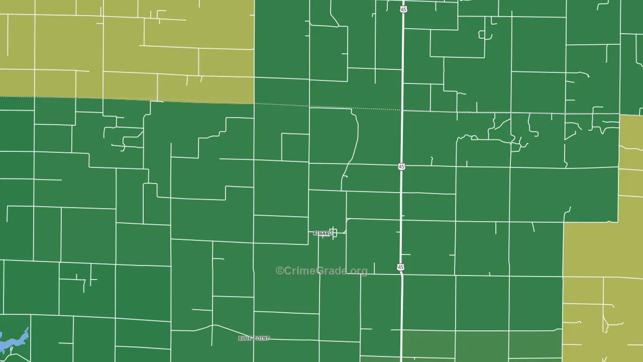 Rinard, IL Map of Theft Rates