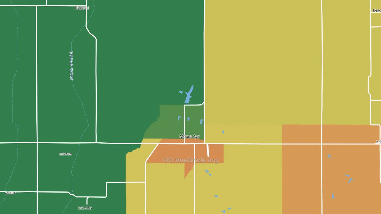 Ringgold County, IA Map of Theft Rates
