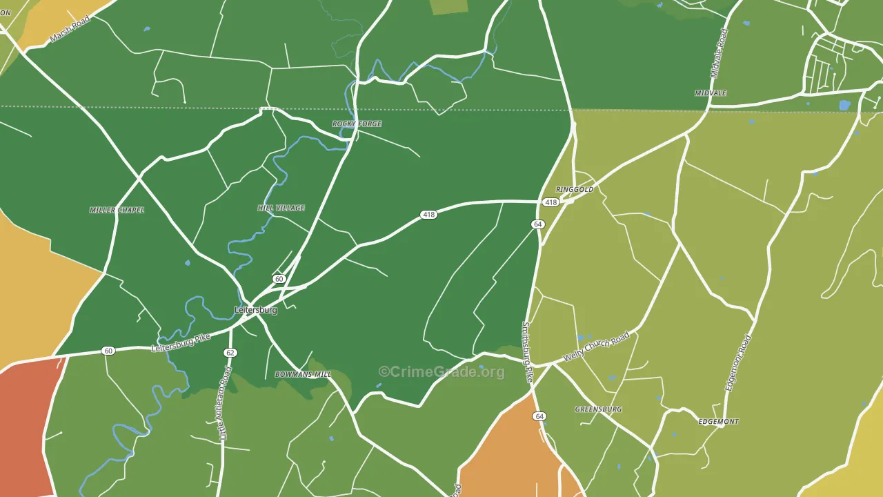 Ringgold, MD Map of Theft Rates