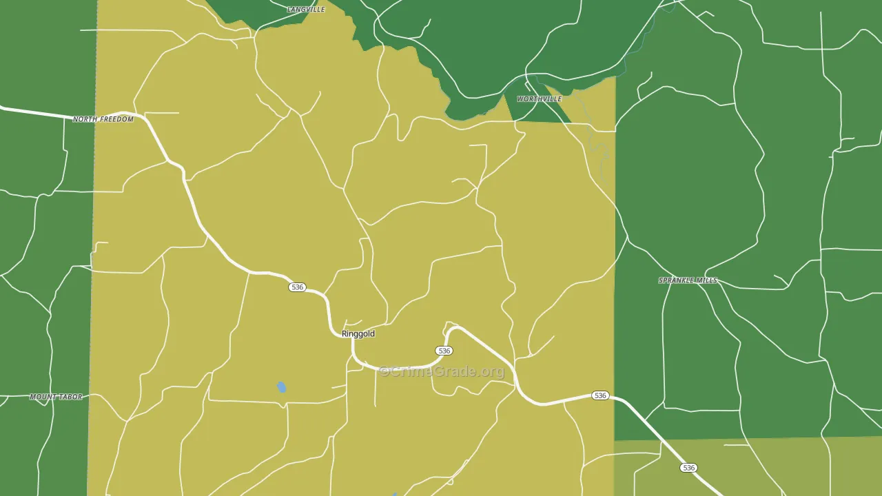 Ringgold, PA Map of Theft Rates
