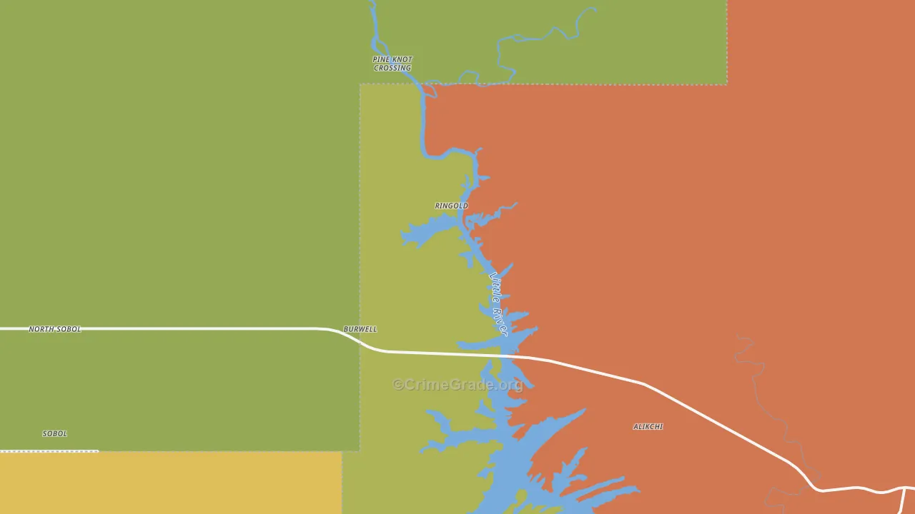 Ringold, OK Map of Theft Rates
