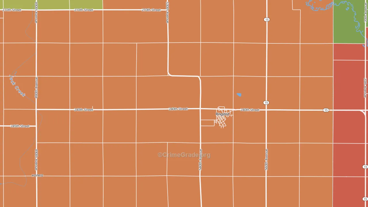 Ringsted, IA Map of Theft Rates