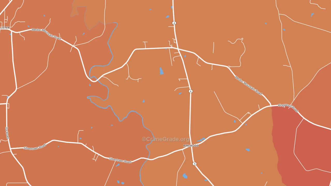 Ringwood, NC Map of Theft Rates