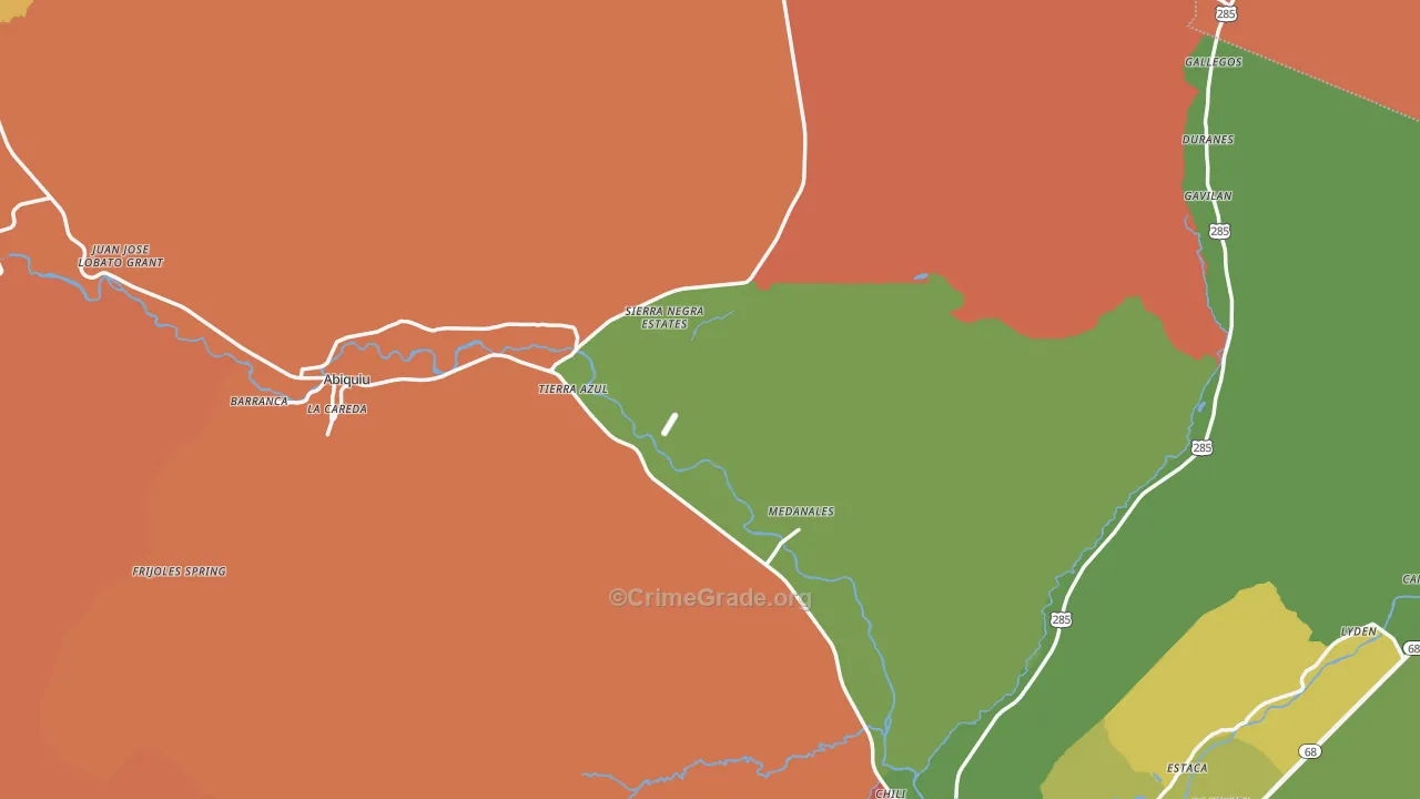Rio Arriba County, NM Map of Theft Rates