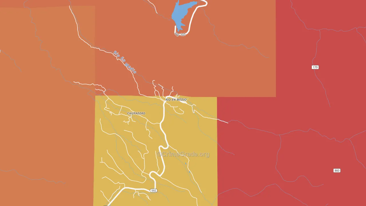 Rio en Medio, NM Map of Theft Rates