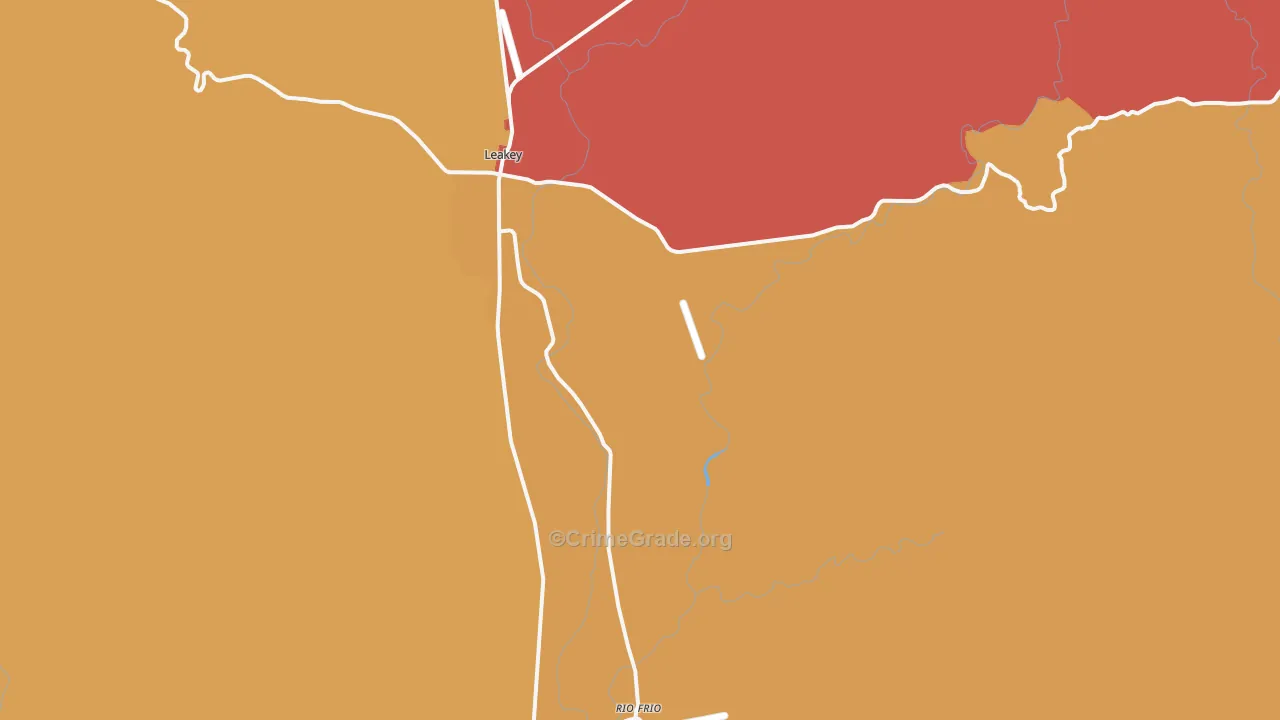 Rio Frio, TX Map of Theft Rates