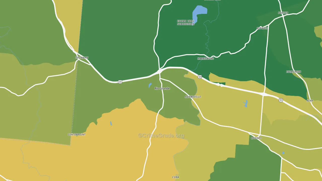 Rio Grande, OH Map of Theft Rates
