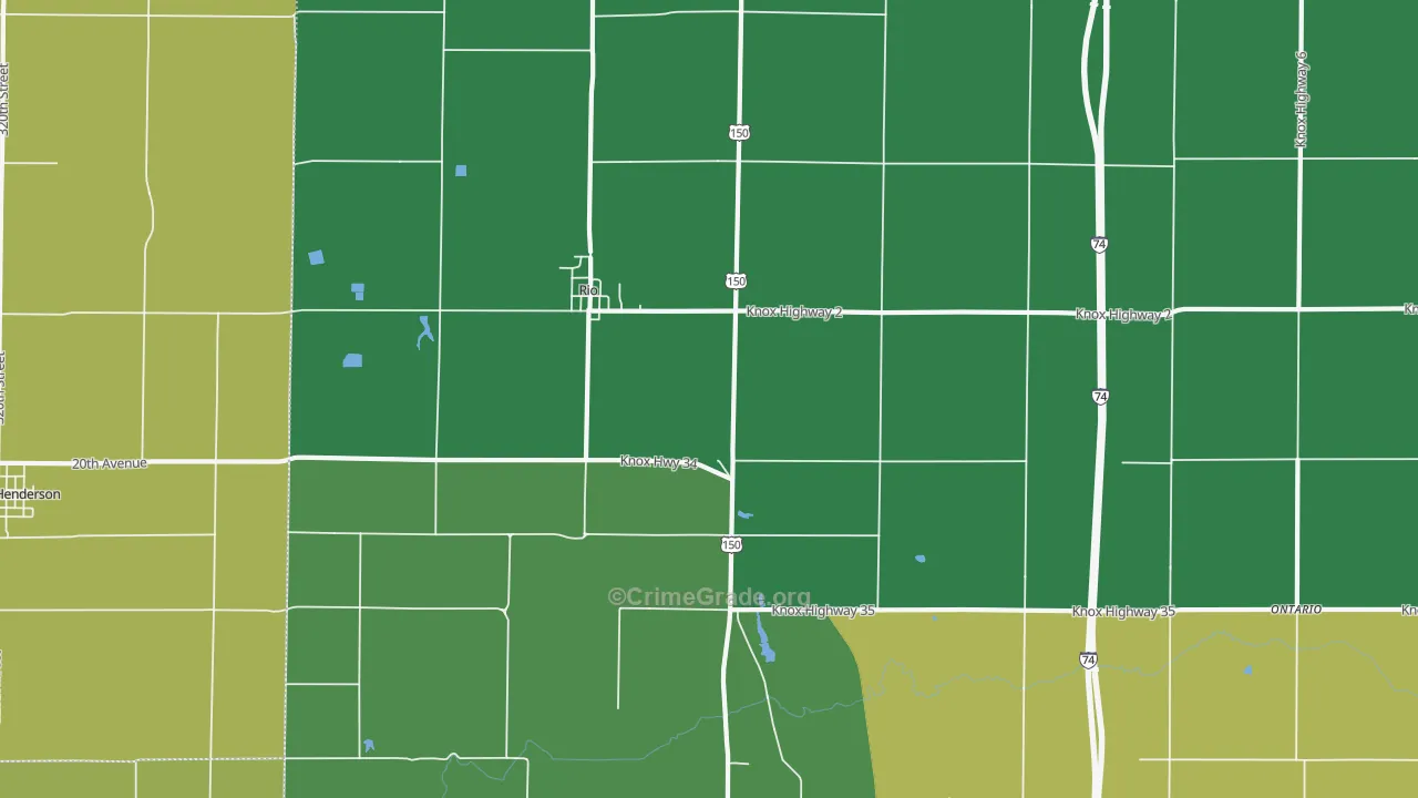 Rio, IL Map of Theft Rates