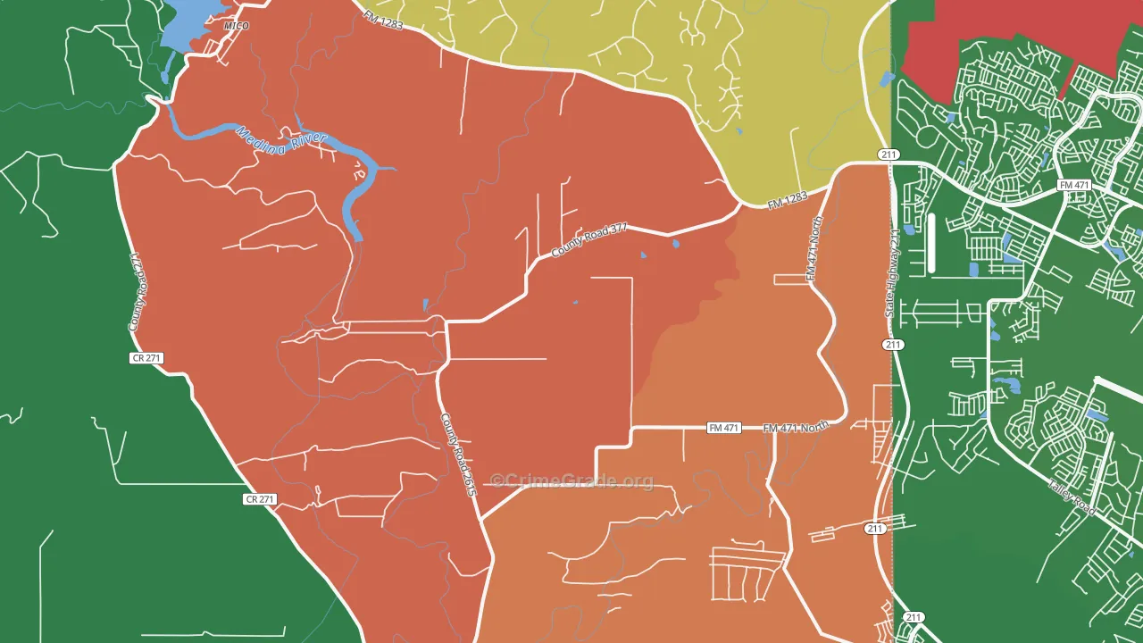 Rio Medina, TX Map of Theft Rates