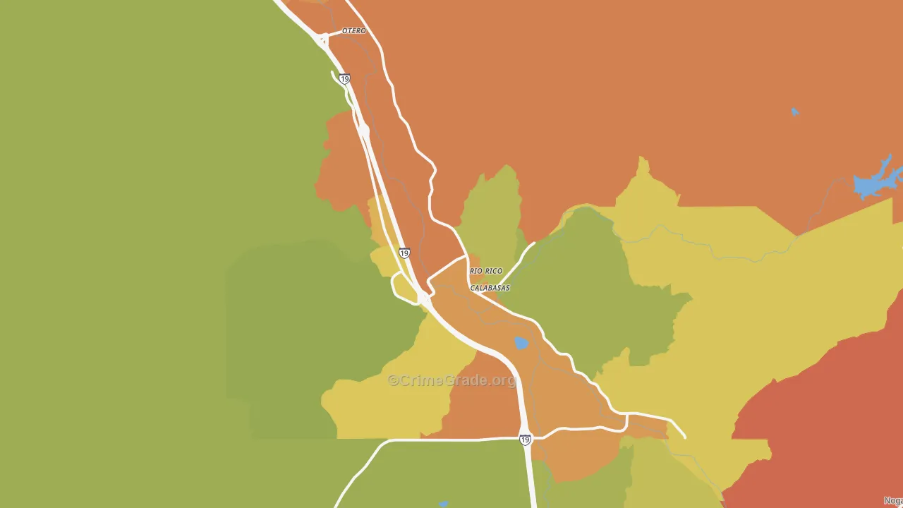 Rio Rico, AZ Map of Theft Rates