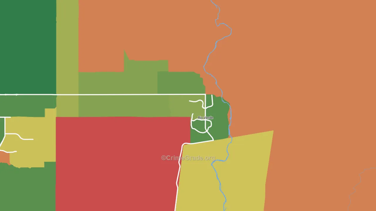 Rio Verde, AZ Map of Theft Rates
