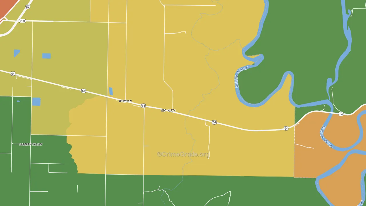 Rio Vista, AR Map of Theft Rates