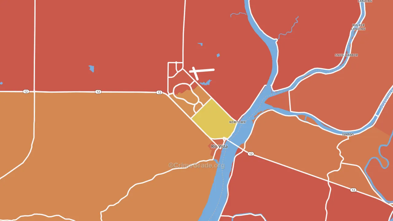 Rio Vista, CA Map of Theft Rates