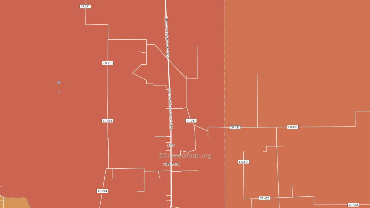 Rios, TX Map of Theft Rates