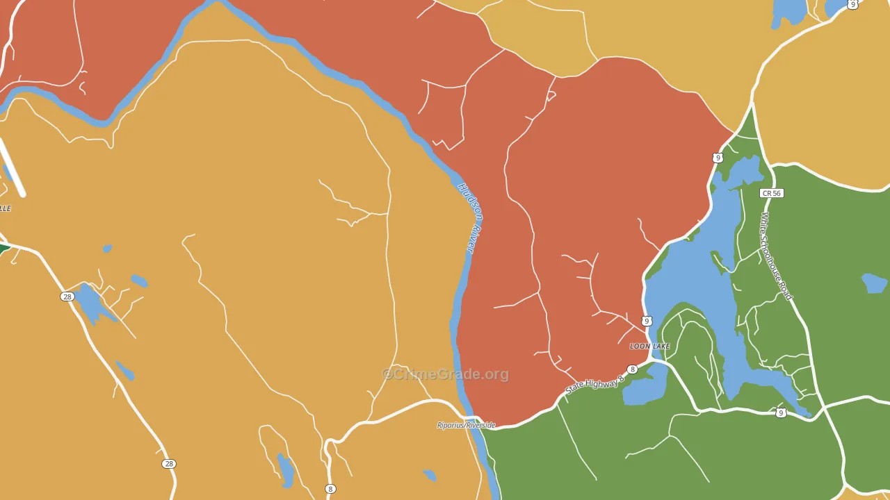 Riparius, NY Map of Theft Rates