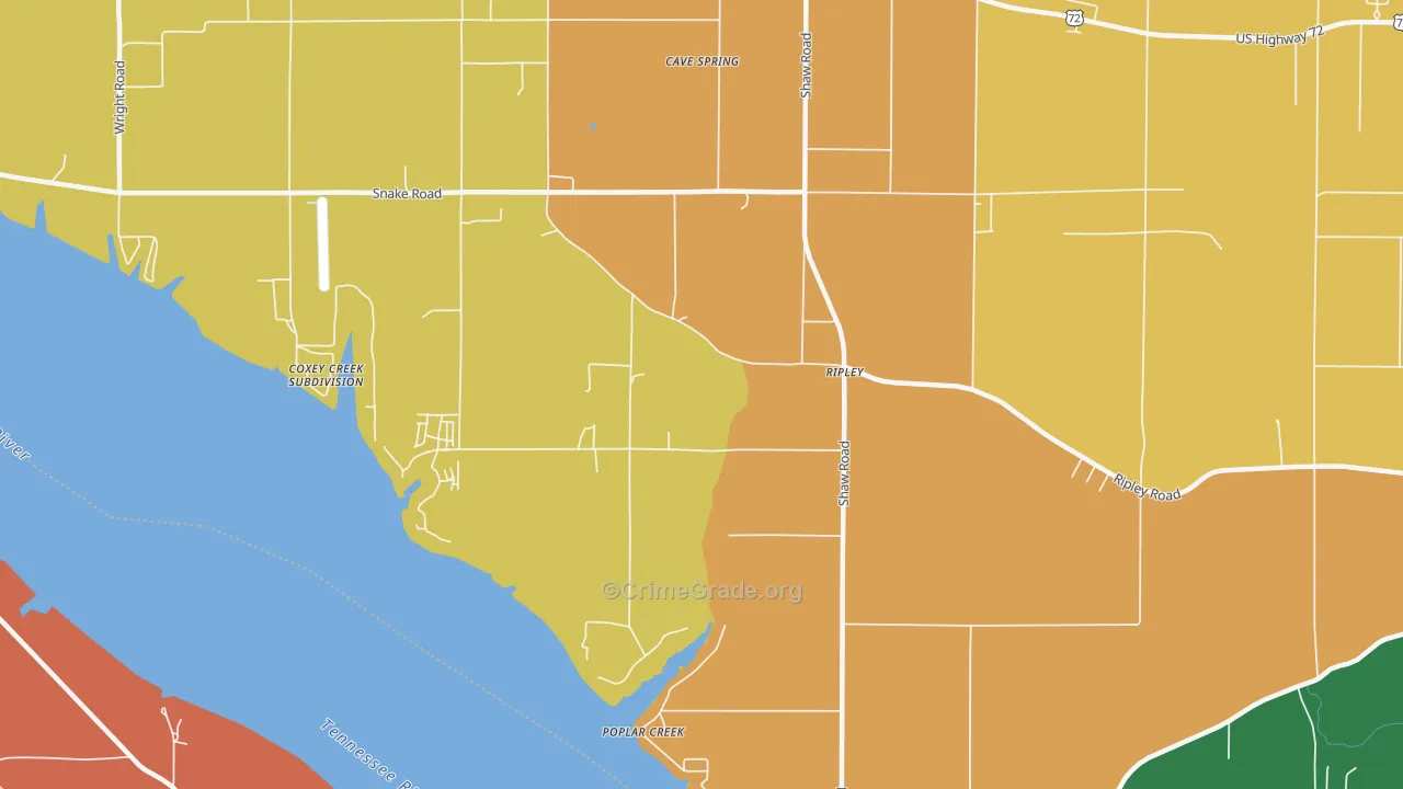 Ripley, AL Map of Theft Rates
