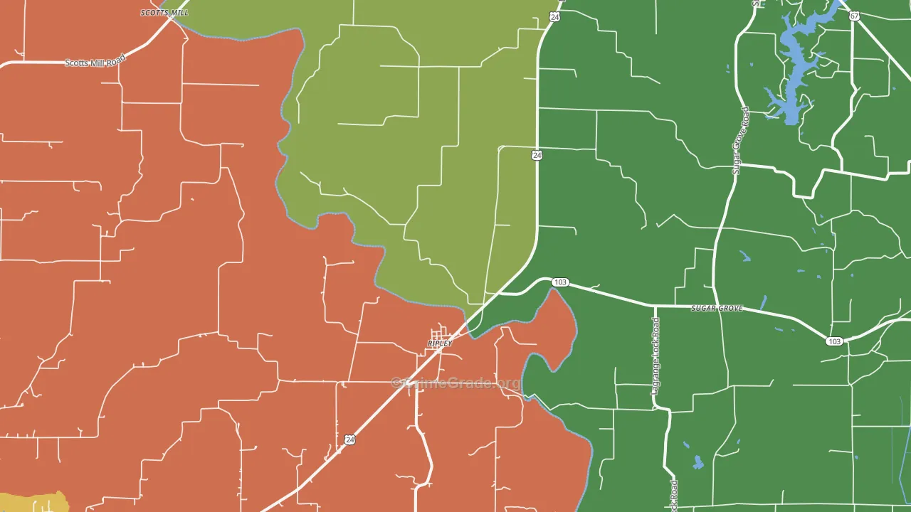 Ripley, IL Map of Theft Rates