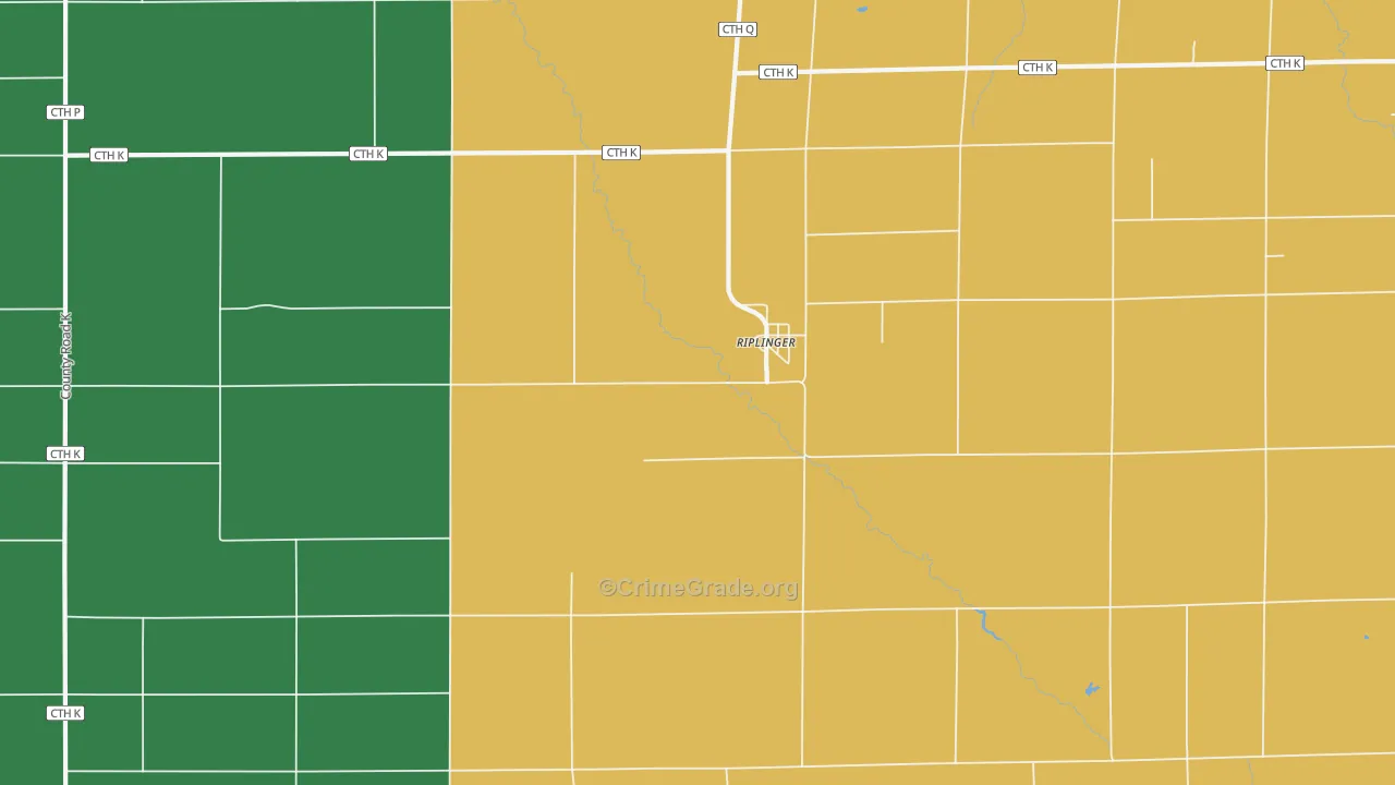 Riplinger, WI Map of Theft Rates